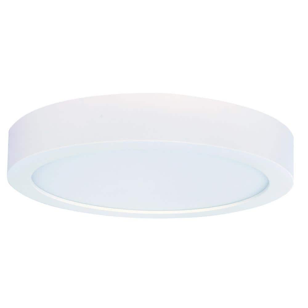 5.5 in. White Square Flush Mount Ceiling Light with Plastic Shade, Dimmable
