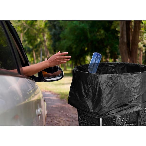Alpine Industries 48 Gal. Black Steel Mesh Open Top Outdoor Commercial Trash  Can (2-Pack) 473-48-BLK-2PK - The Home Depot
