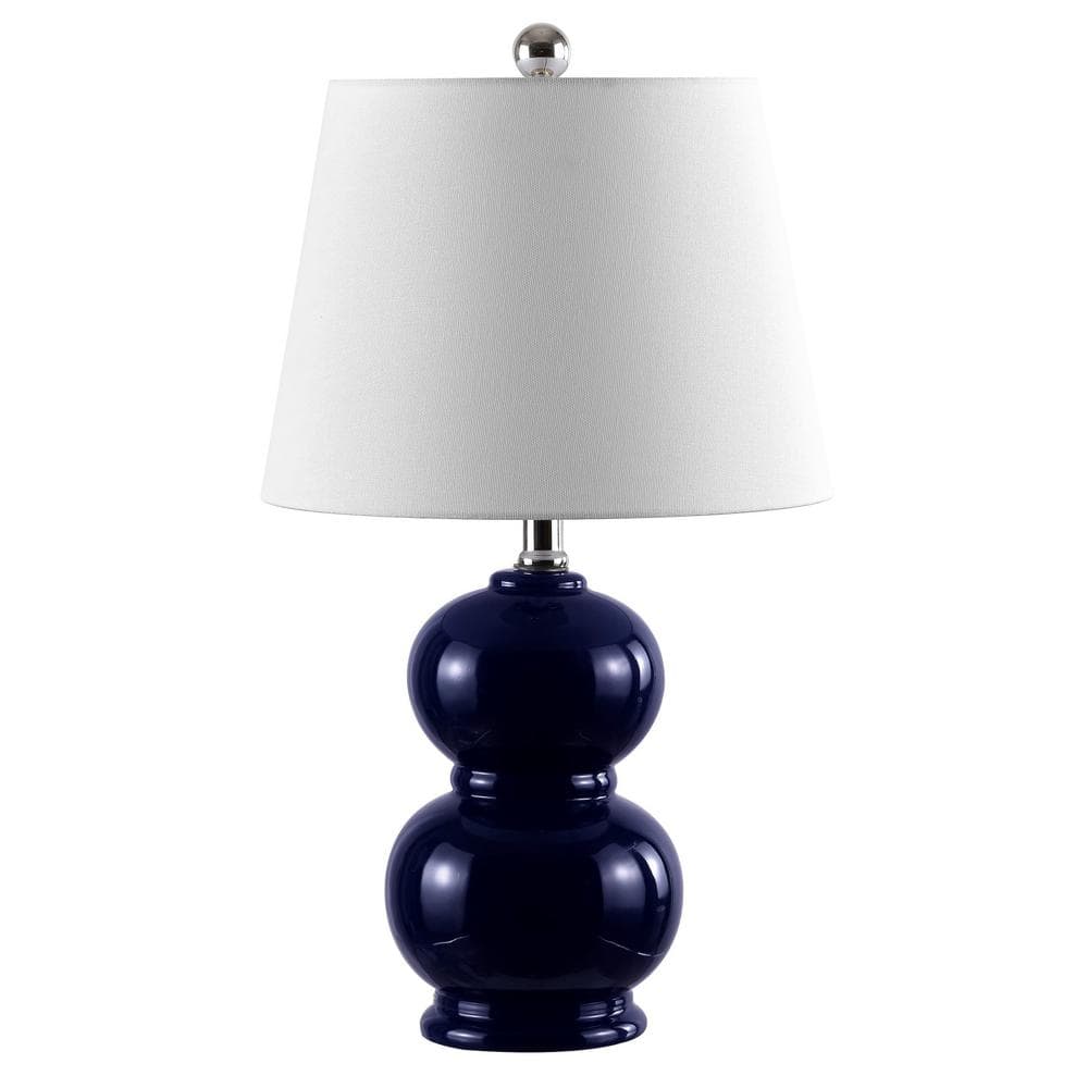 SAFAVIEH Everlee 22 In Navy Table Lamp With White Shade TBL4286A The   Navy Safavieh Table Lamps Tbl4286a 64 1000 