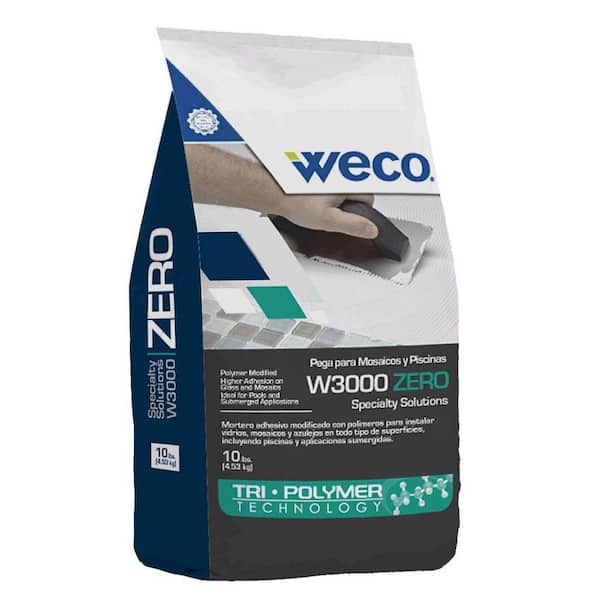 WECO W-3000 ZERO White 10 lb. Rapid Setting Mortar for Interior/Exterior Glass and Mosaic Tiles