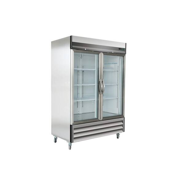Maxx Cold X-Series 49 cu. ft. Double Glass Door Commercial Refrigerator in Stainless Steel