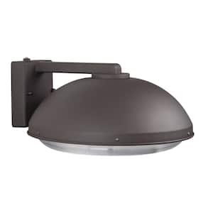 Outdoor Commercial Area 1-Light Bronze 4000K ENERGY STAR LED Outdoor Wall Mount Sconce with Built-in Photocell Sensor