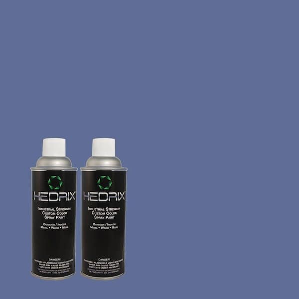 Hedrix 11 oz. Match of 1B36-6 Mystical Blue Semi-Gloss Custom Spray Paint (2-Pack)