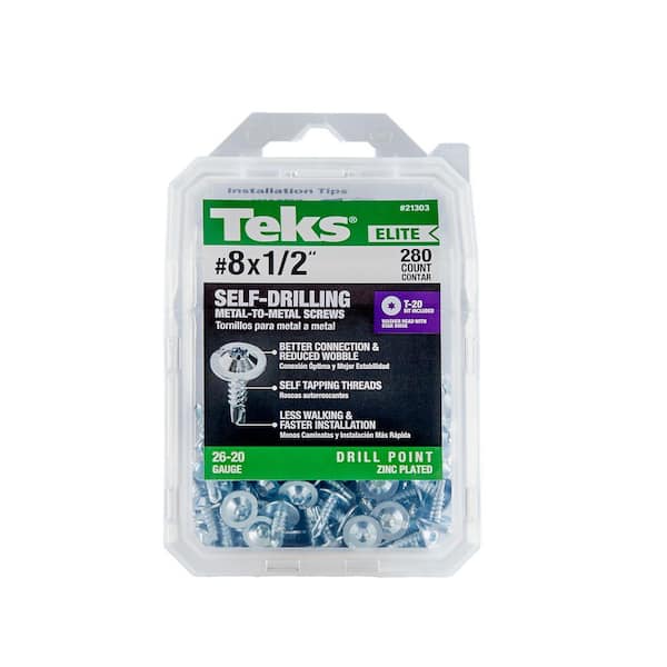 Teks #8 x 1/2 in. Star Drive Low Profile Head Self Tapping Drill