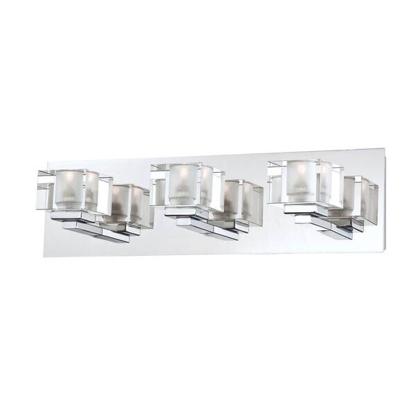 Eurofase Prism Collection 3-Light Chrome Bath Bar Light