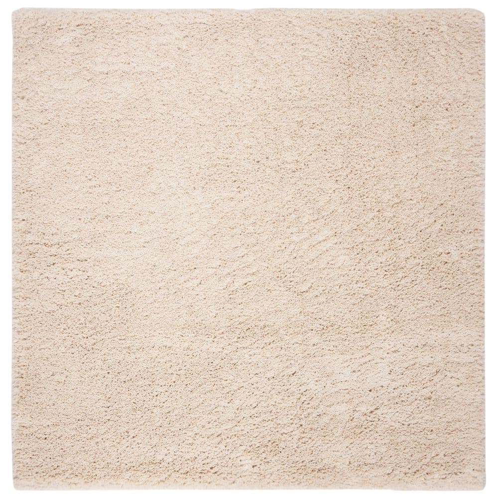 Square Cream Rug SAFAVIEH Fontana Shag Cream 8 ft. x 8 ft. Solid Square Area Rug FNT800B ...