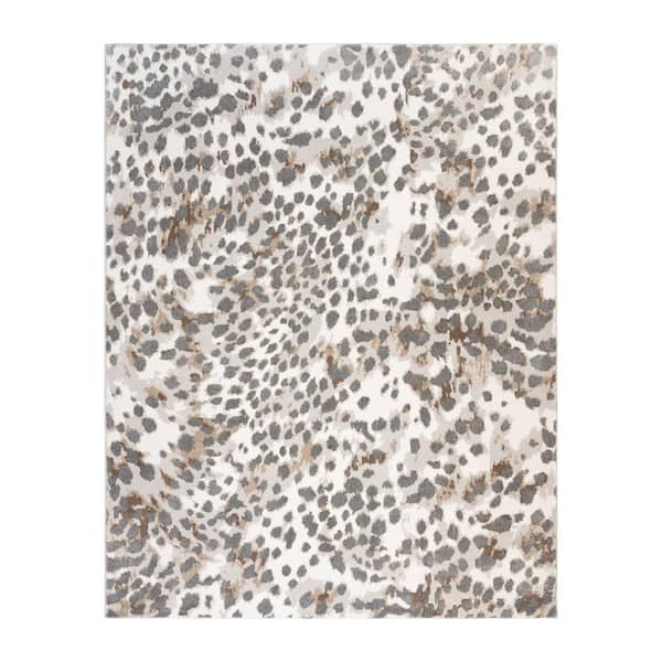 Ciaran Gaia Gray/Ivory 8 ft. x 10 ft. Animal Print Indoor Area Rug