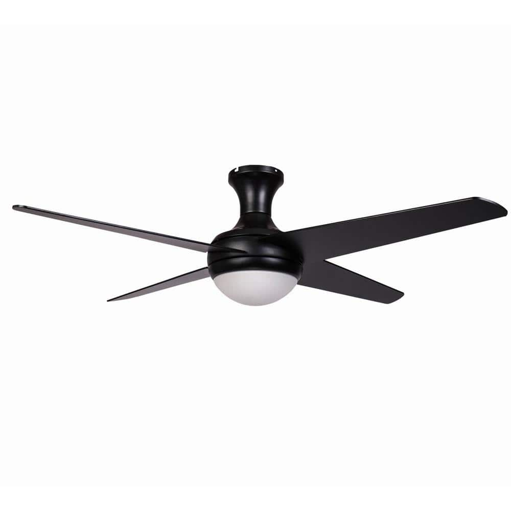 ASCENT 52 in. 4-Blade Matte Black Ceiling Fan with Light ASCENT-MB ...