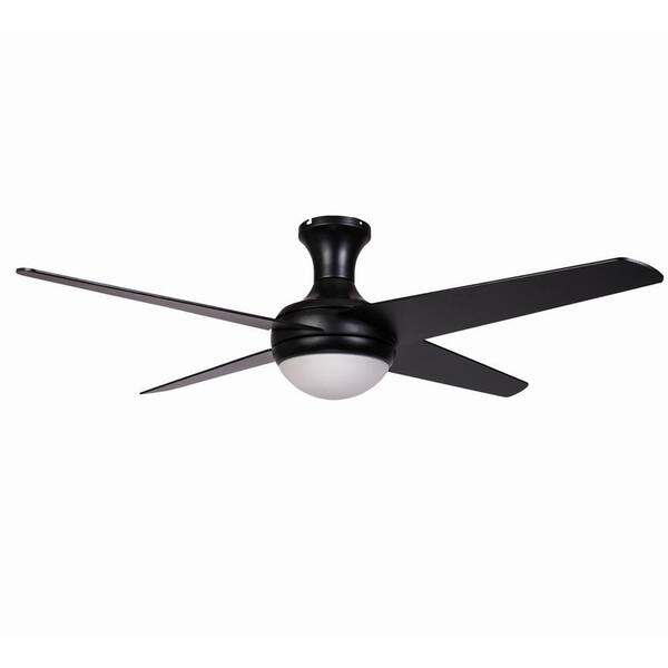 Ascent 52 In 4 Blade Matte Black Ceiling Fan With Light Mb 4 Blade Matte Black Ceiling Fan, What Is The Difference Between A 4 Blade And 5 Ceiling Fan