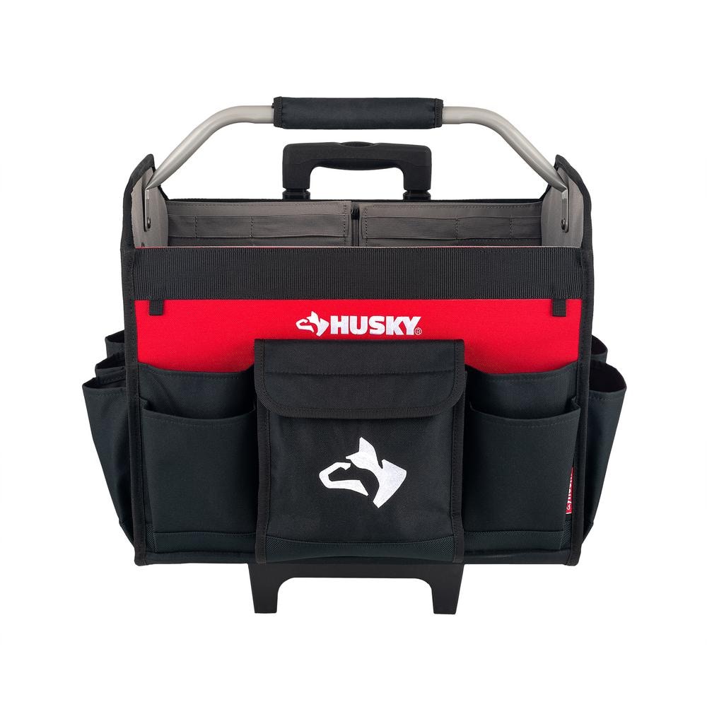 18 in. Rolling Open Tote Tool Bag with Extended Handle