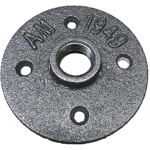 1/2 in. Black Malleable Cast Iron Floor Flange (8-Pack)