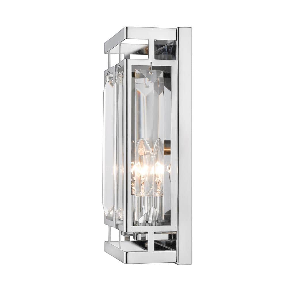 Chrome Crystal Dimmable 2-Light Wall Sconce