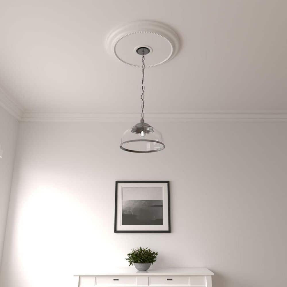 Crendon 24" Primed Round Wood Finish Ceiling Medallion