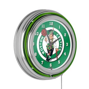 Boston Celtics Green Logo Lighted Analog Neon Clock