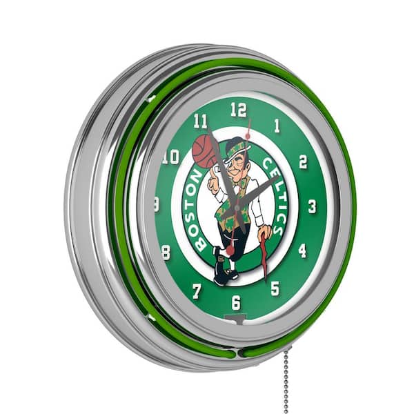 Unbranded Boston Celtics Green Logo Lighted Analog Neon Clock