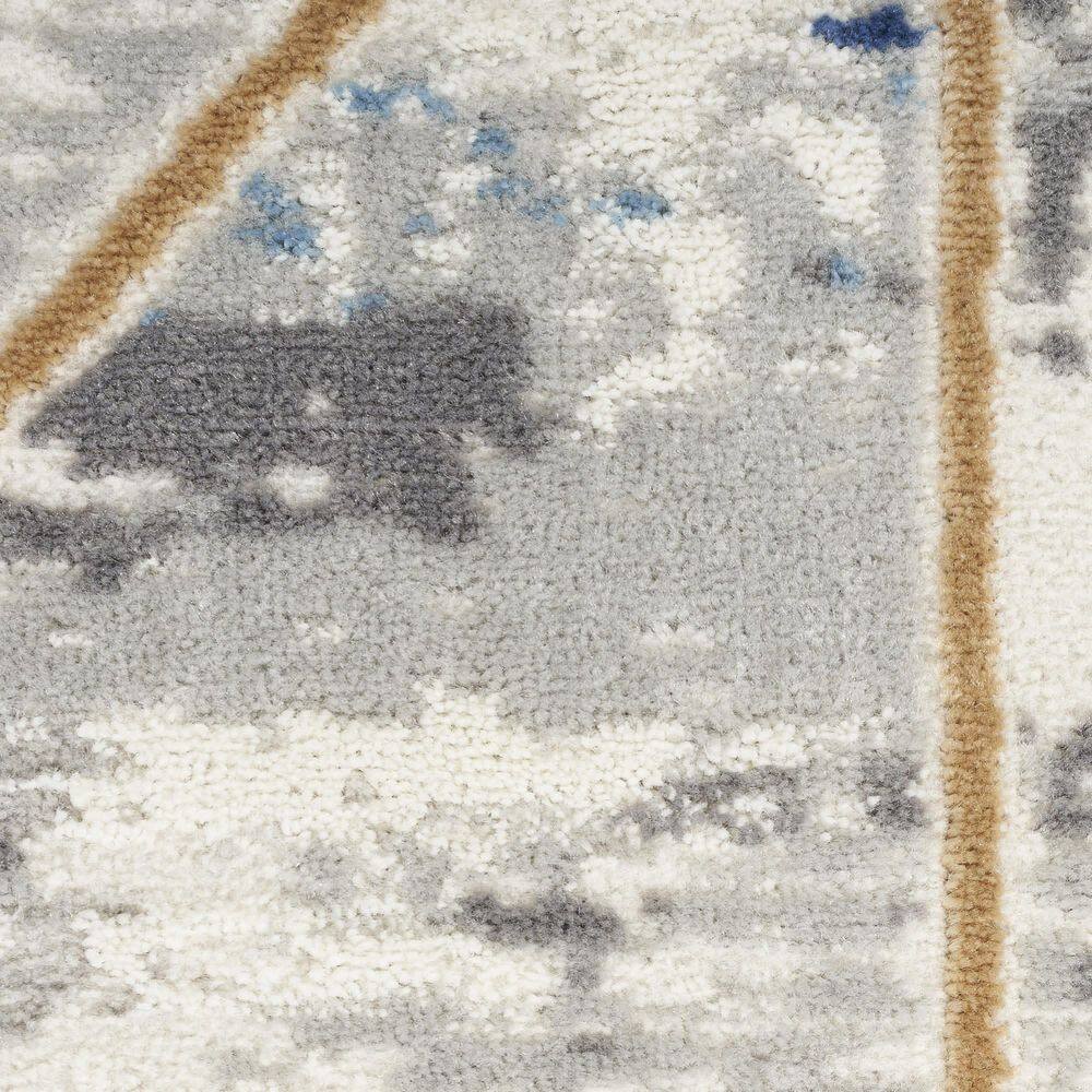 5' X 7' Ivory Blue and Gray Abstract Non Skid Area Rug price history on PriceWatchPro