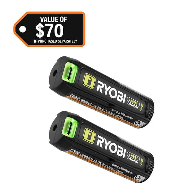 USB Lithium 3.0 Ah Lithium-ion Rechargeable Battery (2-Pack)