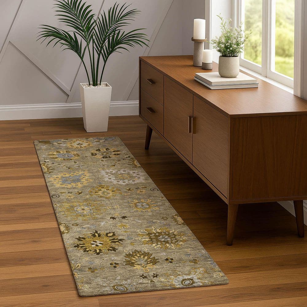 Chantille Machine Washable Indoor/Outdoor Abstract ACN2289 Khaki 2 ft. 3 in. x 7 ft. 6 in. Runner Rug price history on PriceWatchPro