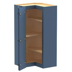 Newport 21 in. W x 21 in. D x 42 in. H in Mythic Blue Painted Plywood Assembled Wall Kitchen Corner Cabinet with Shelves