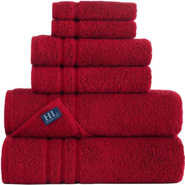 Hammam Linen 6Piece Burgundy Turkish Cotton Bath Towel Set SN562ST06