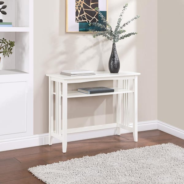 OSP Home Furnishings Sierra 36 in. White Rectangle Wood Console Table