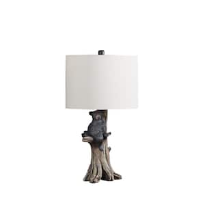 Black Bear On A Tree 24.75 in. Polyresin Table Lamp