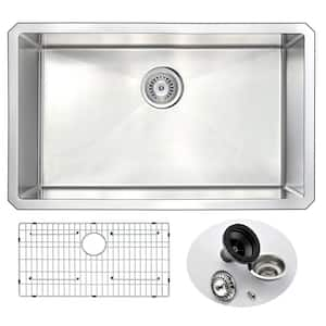 VANGUARD Series Undermount Stainless Steel 30 in. 0-Hole Single Bowl Kitchen Sink