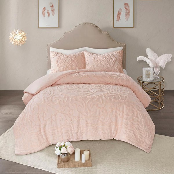 Madison Park Virginia Blush Cotton Full/Queen Duvet Cover Set