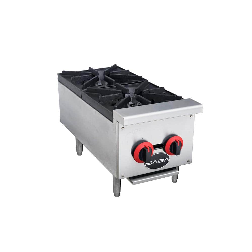 Chef AAA - KF-HP12-M, Commercial 12 Hot Plate Countertop 2 Burner Gas