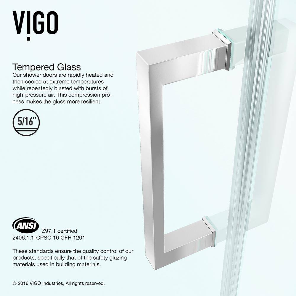 Soho 24-25" Chrome Frameless Hinged Shower Door with Clear Glass