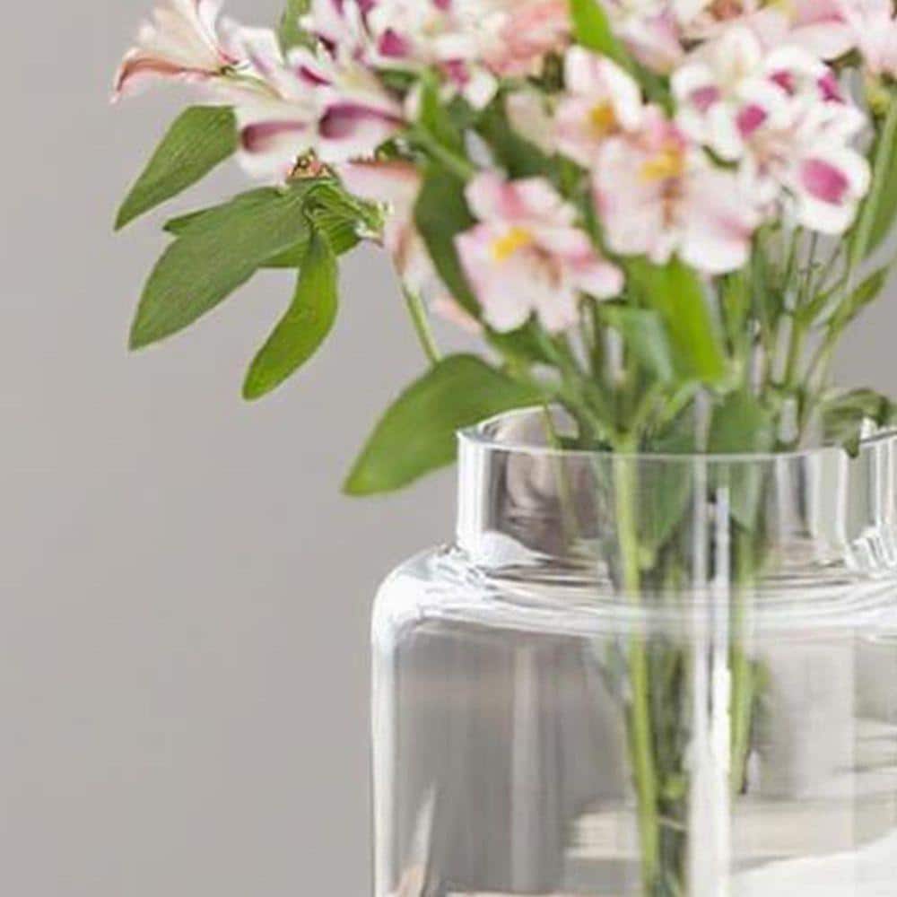 9 Inch Large Clear Glass Vase, Glasses Home Decor Modern Jarrones