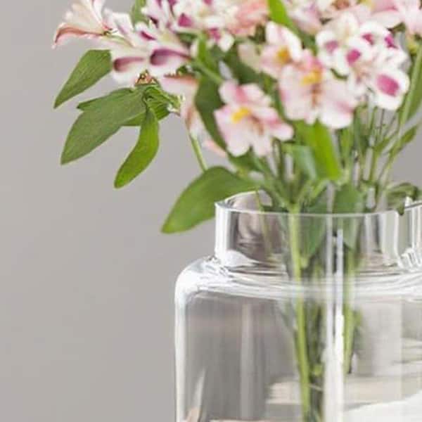 9 Inch Large Clear Glass Vase, Glasses Home Decor Modern Jarrones Decorativos，cylindrical shape SMD4GXY5Q9