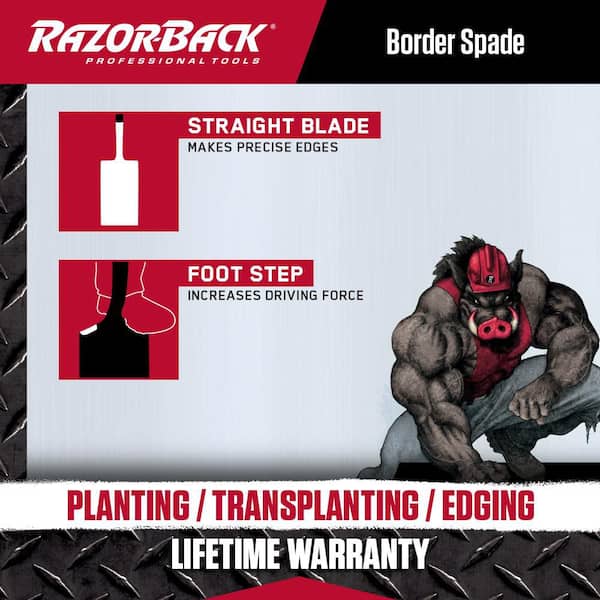 Razor-Back 48 in. Wood Handle Border Spade 46200 - The Home Depot