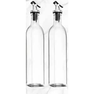 Modern Clear Glass Oil Dispenser Bottle (4-Pieces)