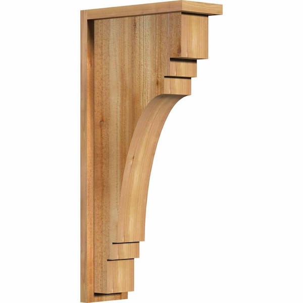 Ekena Millwork 6 in. x 14 in. x 30 in. Western Red Cedar Pescadero Rough Sawn Corbel with Backplate