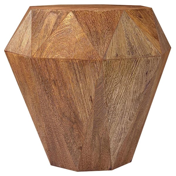 Coaster Jacinto 19.5 in. Natural Brown Octagonal Solid Mango Wood Side Table