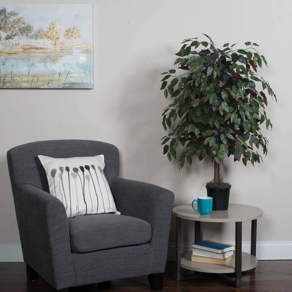 Vickerman 4 ft. Green Artificial Capensia Leaf Tree in Pot TBU034006 The Home Depot