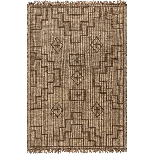 nuLOOM Maxine Natural 4 ft. x 6 ft.  Tribal Jute Area Rug