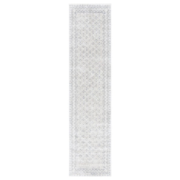 Brentwood 2 ft. x 14 ft. Ivory/Gray Geometric Runner Rug
