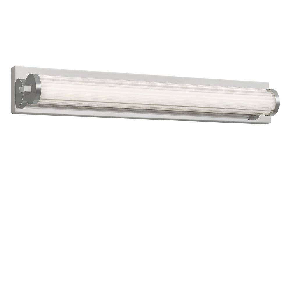 Weston 28 in. W x 4.25 in. H Chrome Bathroom LED Vanity Light with Ribbed Glass Lens price history on PriceWatchPro