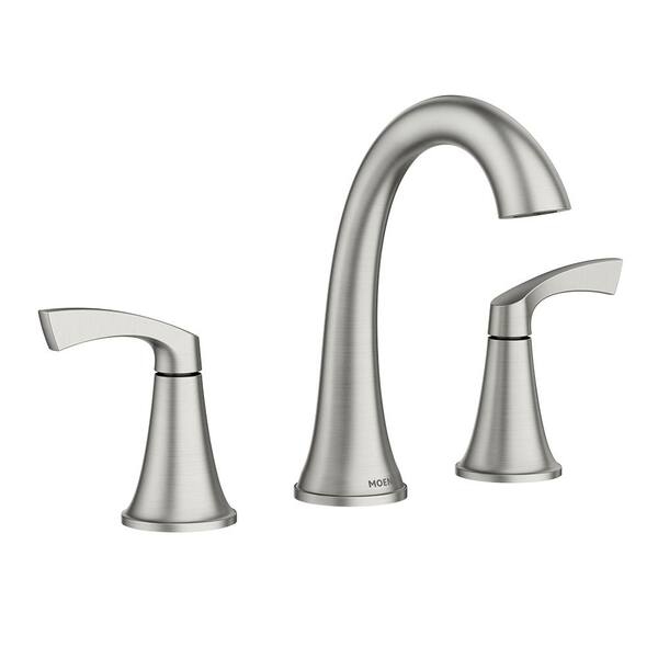 Moen Korek 8 In Widespread Double Handle High Arc Bathroom Faucet In Spot Resist Brushed Nickel 84468srn The Home Depot