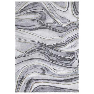 Marble Gray 8 ft. x 10 ft. Area Rug