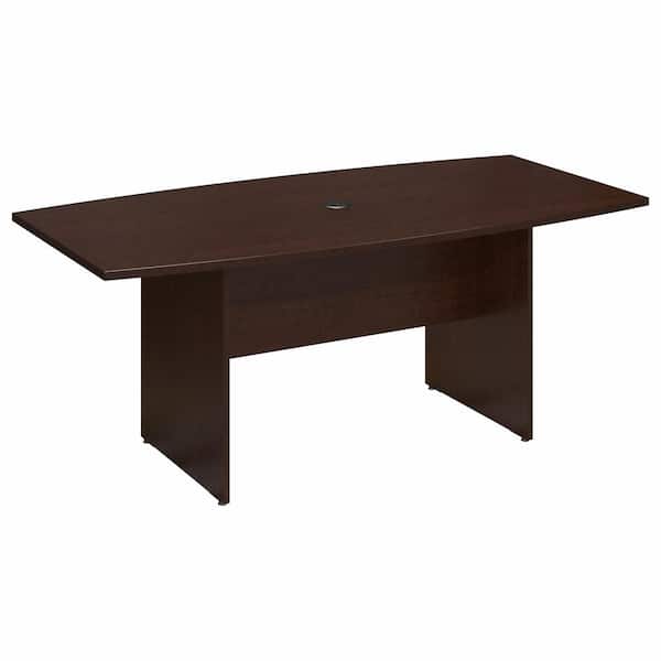 Unbranded 71.54 in. Boat Top Mocha Cherry Conference Table Desk