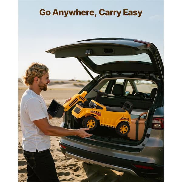 Ride-On Excavator Toy for Toddlers, Foot-to-Floor Bulldozer with Under-Seat Storage, Suitable for Ages 19-36 Months