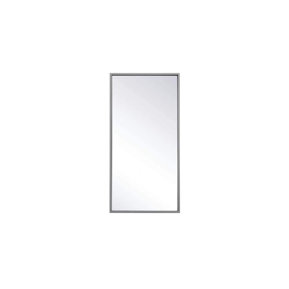 Small Rectangle Grey Modern Mirror (14 in. H x 28 in. W) WM82856Grey