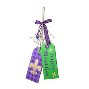 25.5 in.H Happy Mardi Gras Day Wooden Bookmark Door Hanger