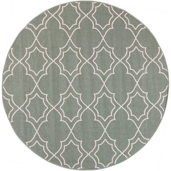 Livabliss Anderson Moss 5 ft. x 5 ft. Round Indoor/Outdoor Patio Area Rug