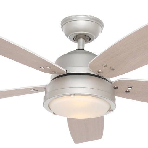 Channelside 52 in. LED Indoor/Outdoor Matte Nickel Ceiling Fan with Remote Ceiling Fans