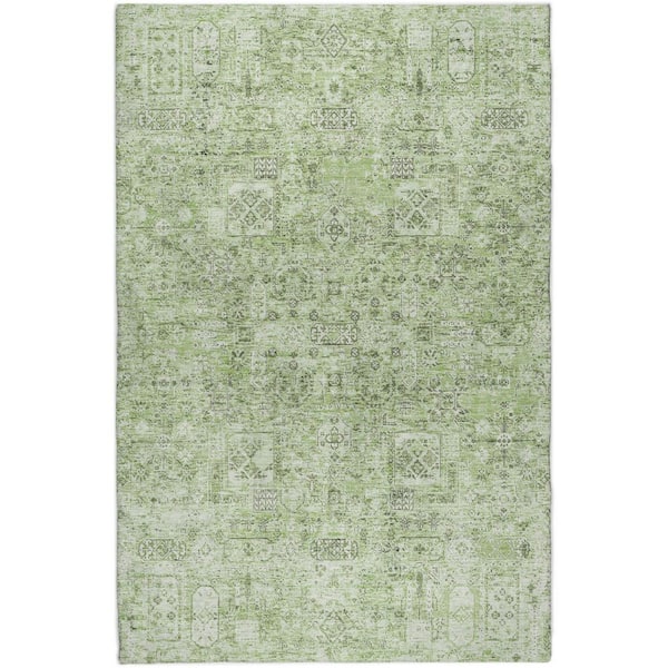 Dream Shag Premium Machine Washable Abstract ADS611 Green 9 ft. x 12 ft. Area Rug