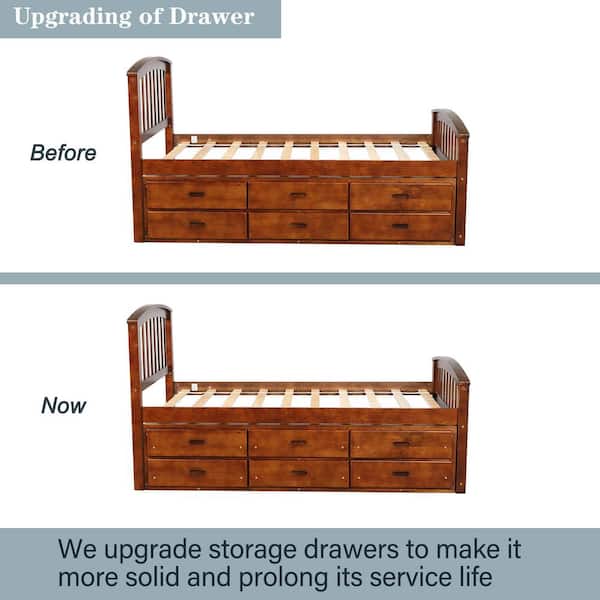 Platform Storage Solid Wood Bed, How To Build A Twin Size Bed With Storage